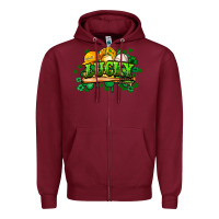 Burgundy St. Patrick's Day Baseball Zipper Hoodie - HowdyJamesFarm