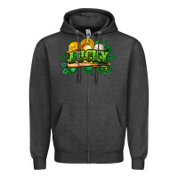 Charcoal Heather St. Patrick's Day Baseball Zipper Hoodie - HowdyJamesFarm