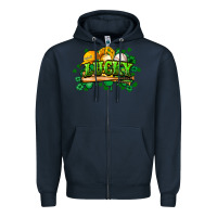 Navy St. Patrick's Day Baseball Zipper Hoodie - HowdyJamesFarm