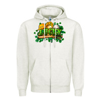 Oatmeal Heather St. Patrick's Day Baseball Zipper Hoodie - HowdyJamesFarm