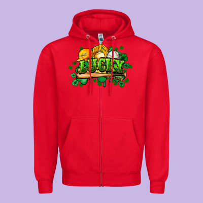 St. Patrick's Day Baseball Zipper Hoodie Designed By Howdyjamesfarm