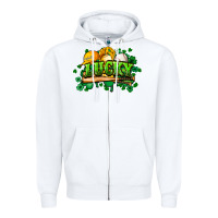 White St. Patrick's Day Baseball Zipper Hoodie - HowdyJamesFarm