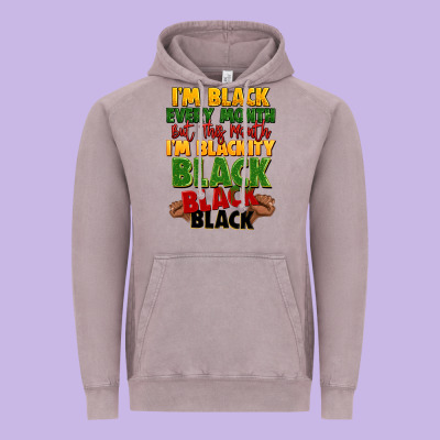 Juneteenth Im Black Every Month Vintage Hoodie Designed By Lillyallendesigns