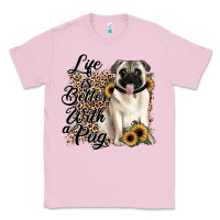 Bubblegum Pink life is better with a pug Classic Tee - JahusDesignShop