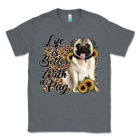 Charcoal Heather life is better with a pug Classic Tee - JahusDesignShop