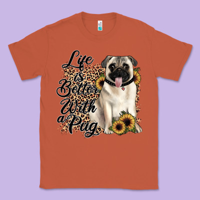 Life Is Better With A Pug Classic Tee Designed By Jahusdesignshop