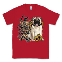 Red life is better with a pug Classic Tee - JahusDesignShop