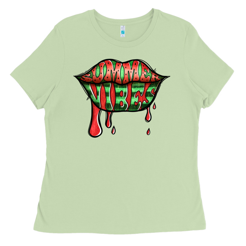 Summer Vibes Watermelon Lips Ladies Tee by Jasminsmagicworld | Teevron