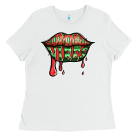White summer vibes watermelon lips Ladies Tee - Jasminsmagicworld