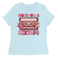 Baby Blue make me a mixtape Ladies Tee - MaliasSmallBusiness