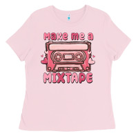 Bubblegum Pink make me a mixtape Ladies Tee - MaliasSmallBusiness