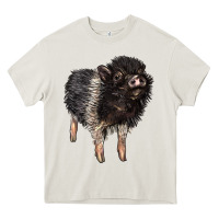 Cream Baby Hampshire Pig Heavy Core Tee - LillyAllenDesigns