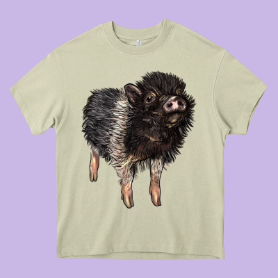 Baby Hampshire Pig Heavy Core Tee Designed By Lillyallendesigns