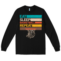 Black Eat Sleep Basketball Repeat Long Sleeve Tee - Bettercallsaul