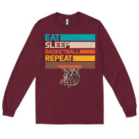 Burgundy Eat Sleep Basketball Repeat Long Sleeve Tee - Bettercallsaul