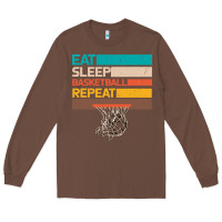 Chestnut Eat Sleep Basketball Repeat Long Sleeve Tee - Bettercallsaul
