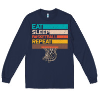 Navy Eat Sleep Basketball Repeat Long Sleeve Tee - Bettercallsaul