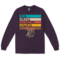 Plum Eat Sleep Basketball Repeat Long Sleeve Tee - Bettercallsaul
