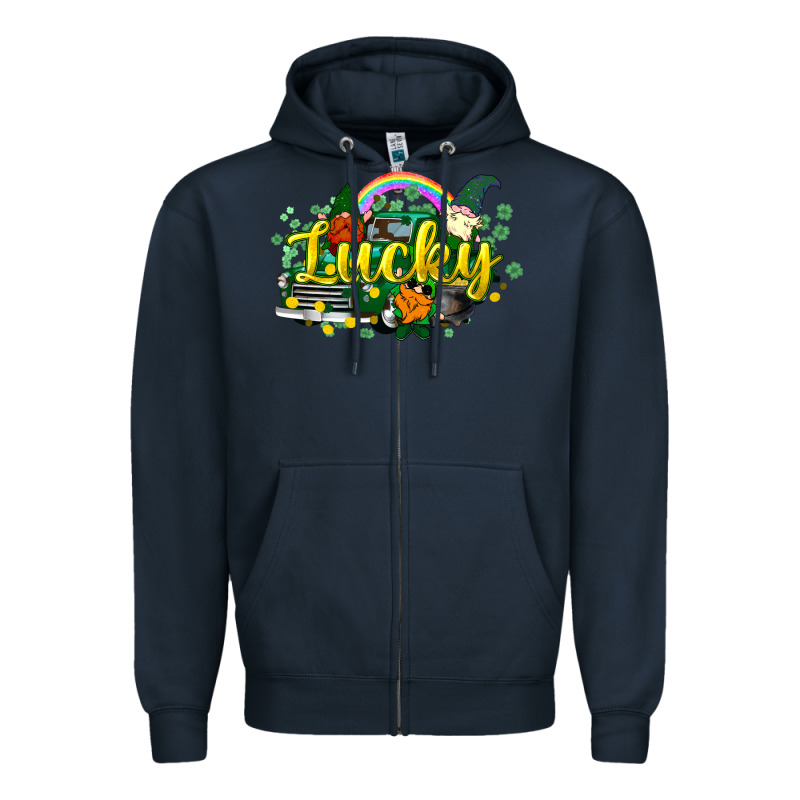 Lucky Gnomes Truck St. Patrick's Zipper Hoodie by HowdyJamesFarm | Teevron