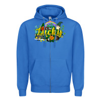 True Royal lucky gnomes truck St. Patrick's Zipper Hoodie - HowdyJamesFarm