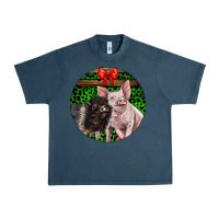Midnight Navy christmas pig Urban Heavy Tee - LillyAllenDesigns