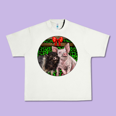 Christmas Pig Urban Heavy Tee Designed By Lillyallendesigns