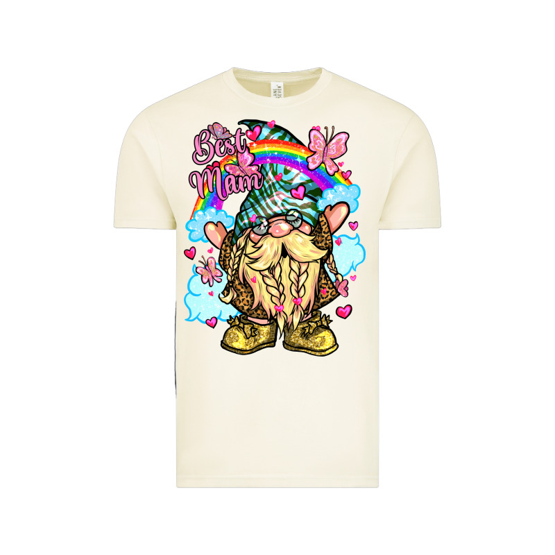 Best Mom Gnome Rainbow Clouds Butterfly Glitter Vintage Tee by LillyAllenDesigns | Teevron