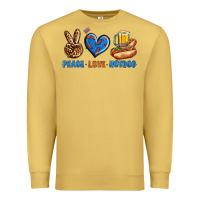 Antique Gold Peace Love Hotdog Premium Sweatshirt - BundleAndBundleShop