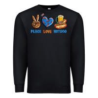Black Peace Love Hotdog Premium Sweatshirt - BundleAndBundleShop