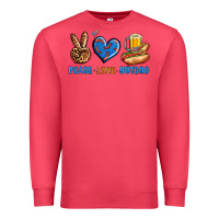 Cardinal Peace Love Hotdog Premium Sweatshirt - BundleAndBundleShop