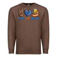Chestnut Peace Love Hotdog Premium Sweatshirt - BundleAndBundleShop