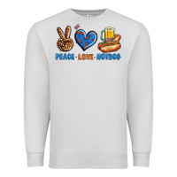 Dove Grey Peace Love Hotdog Premium Sweatshirt - BundleAndBundleShop