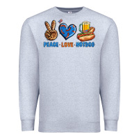 Heather Grey Peace Love Hotdog Premium Sweatshirt - BundleAndBundleShop
