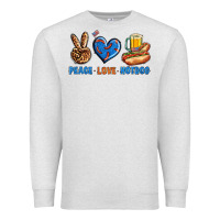 Oatmeal Heather Peace Love Hotdog Premium Sweatshirt - BundleAndBundleShop