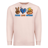 Pale Pink Peace Love Hotdog Premium Sweatshirt - BundleAndBundleShop
