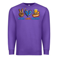 Purple Peace Love Hotdog Premium Sweatshirt - BundleAndBundleShop