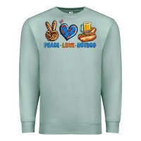 Seafoam Peace Love Hotdog Premium Sweatshirt - BundleAndBundleShop