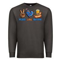 Smoke Peace Love Hotdog Premium Sweatshirt - BundleAndBundleShop
