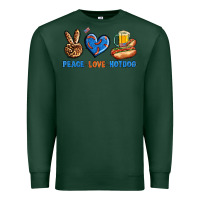 Sports Green Peace Love Hotdog Premium Sweatshirt - BundleAndBundleShop