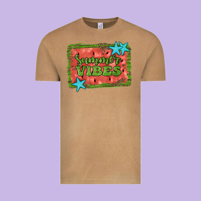 Summer Vibes Watermelon Vintage Tee Designed By Jahusdesignshop