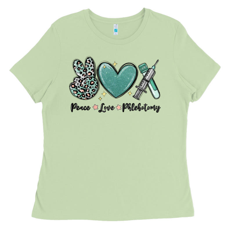 Peace Love Phlebotomy Ladies Tee by MaliasSmallBusiness | Teevron