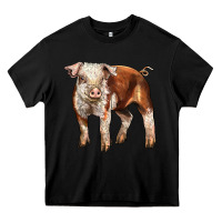 Black Baby Hereford Pig Heavy Core Tee - LillyAllenDesigns