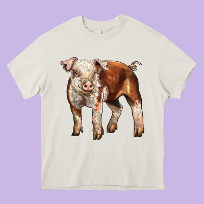 Baby Hereford Pig Heavy Core Tee Designed By Lillyallendesigns