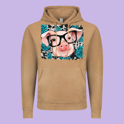 Gemstone And Cowhide Pig Vintage Hoodie Designed By Ranaportraitstore
