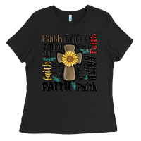 Black faith cross Ladies Tee - MaliasSmallBusiness
