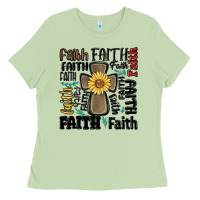 Matcha faith cross Ladies Tee - MaliasSmallBusiness