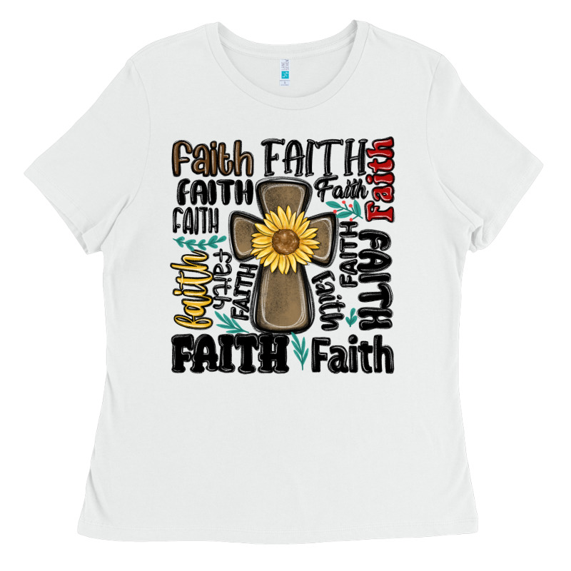 Faith Cross Ladies Tee by MaliasSmallBusiness | Teevron