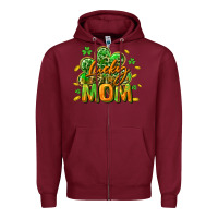 Burgundy Lucky Mom  St. Patrick's Day Zipper Hoodie - CowGirlArtShop