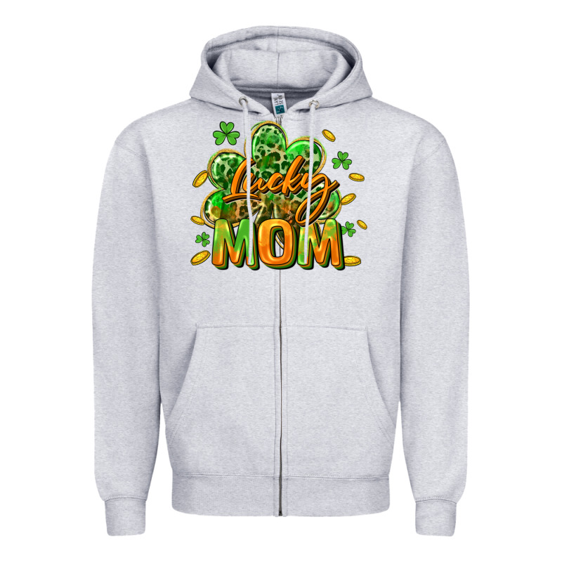 Lucky Mom  St. Patrick's Day Zipper Hoodie by CowGirlArtShop | Teevron
