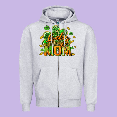 Lucky Mom  St. Patrick's Day Zipper Hoodie Designed By Cowgirlartshop